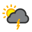 Thundery outbreaks in nearby